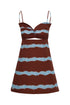 Victoria Cotton Mini Dress / Chocolate Striped Helechos