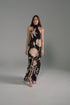 Costa Pacifica Crepe Chine Dress / Black - Beige Gladiolos