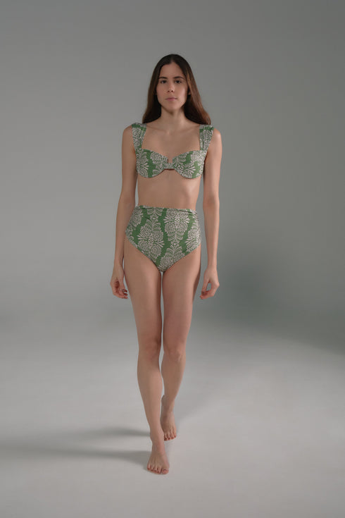 Sabina Top / Green Arabesque