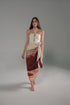 Mapara Linen Skirt / Red Tropical Landscape