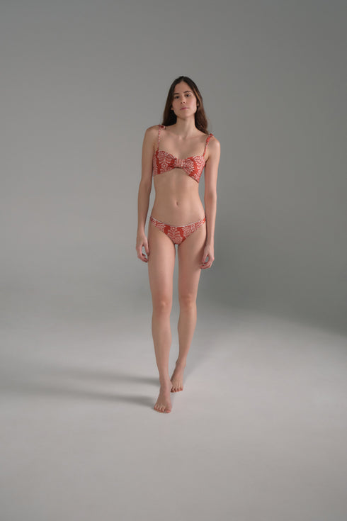 Guava Bottom / Red Arabesque - Orange Stripes