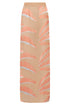Solana Embroidered Mesh Maxi Skirt / Peach Palms