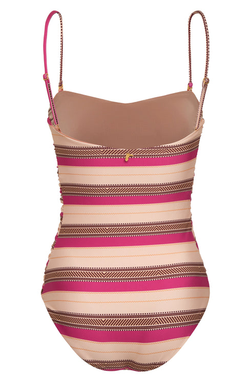 Las Balsas One Piece / Ethnic Pink Stripes