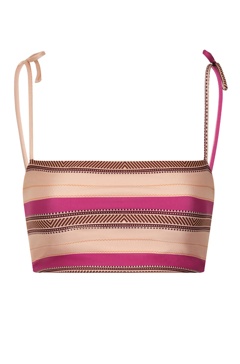 San Miguel Top / Ethnic Pink Stripes
