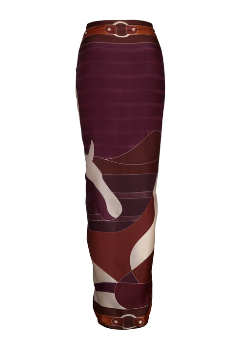 De La Falaise Cotton Silk Sarong / Purple Horses