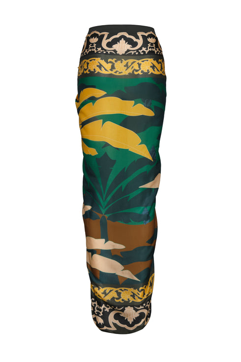 De La Falaise Cotton Silk Sarong / Green Dancer