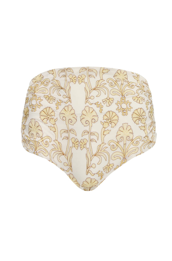 Victoria Embroidered Bottom / Yellow Flowers - Ivory