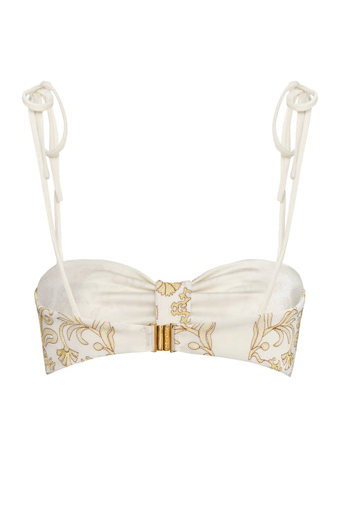 San Miguel Embroidered Top / Yellow Flowers - Ivory