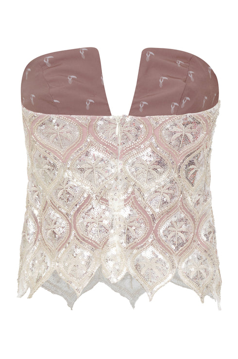 Luciana Palms Sequined Top / Silver