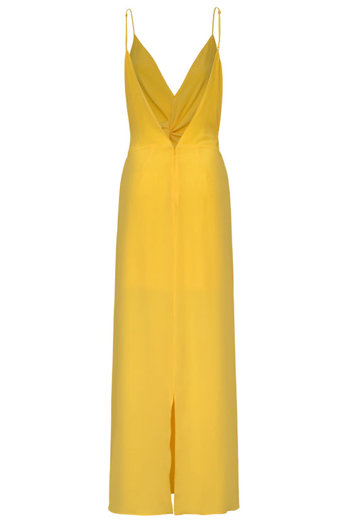 Macarena Silk Midi Dress / Yellow