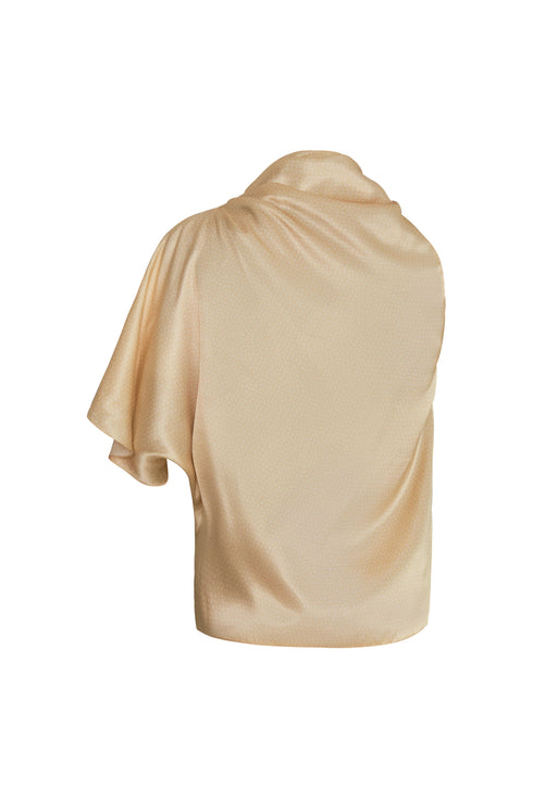 Chiminango Satin Silk Blouse / Butter Reptile