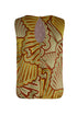 Silvia Satin Silk Blouse / Yellow Intricate Shells