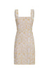 Micaela Embroidered Linen Mini Dress / Yellow Flowers