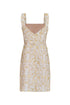 Micaela Embroidered Linen Mini Dress / Yellow Flowers