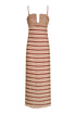 Antigüa Linen Midi Dress / Red Stripes