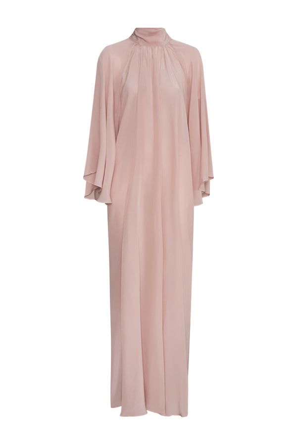 Boho Crepe Chine Maxi Dress / Dust Pink