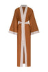 Rafaela Linen Kaftan / Brown & Ivory