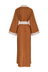 Rafaela Linen Kaftan / Brown & Ivory