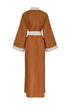 Rafaela Linen Kaftan / Brown & Ivory