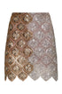 Las Ventas Palms Sequined Mini Skirt / Silver & Gold
