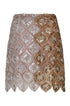 Las Ventas Palms Sequined Mini Skirt / Silver & Gold