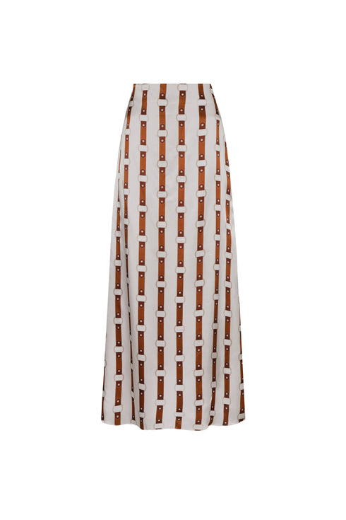 Carlota Satin Silk Maxi Skirt / Horse Reins