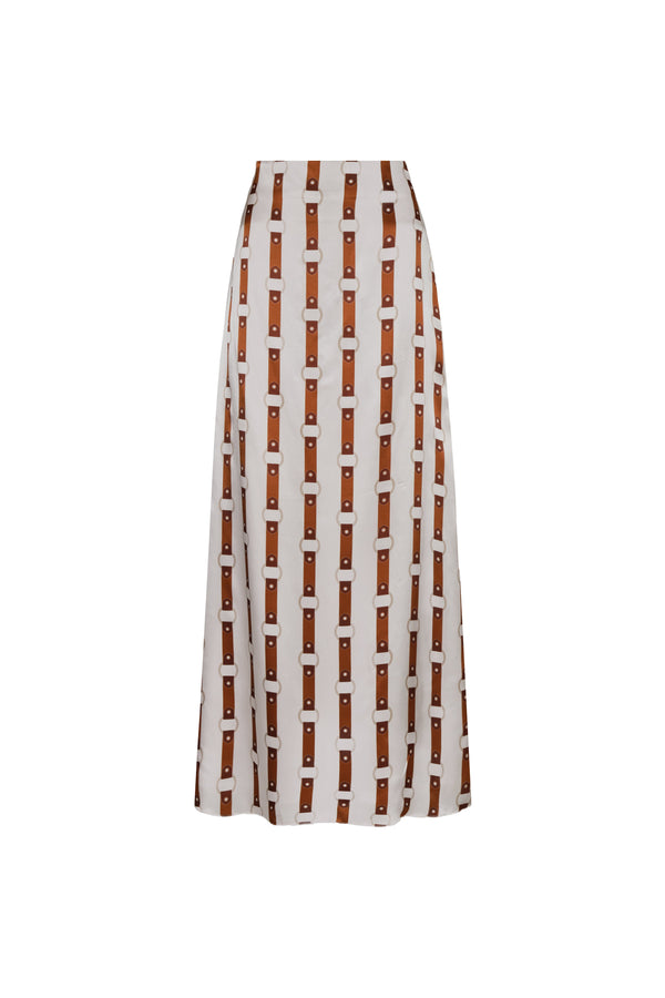 Carlota Satin Silk Maxi Skirt / Horse Reins
