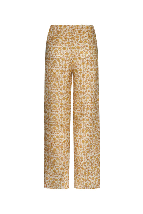 San Benito Linen Pants / Yellow Flowers