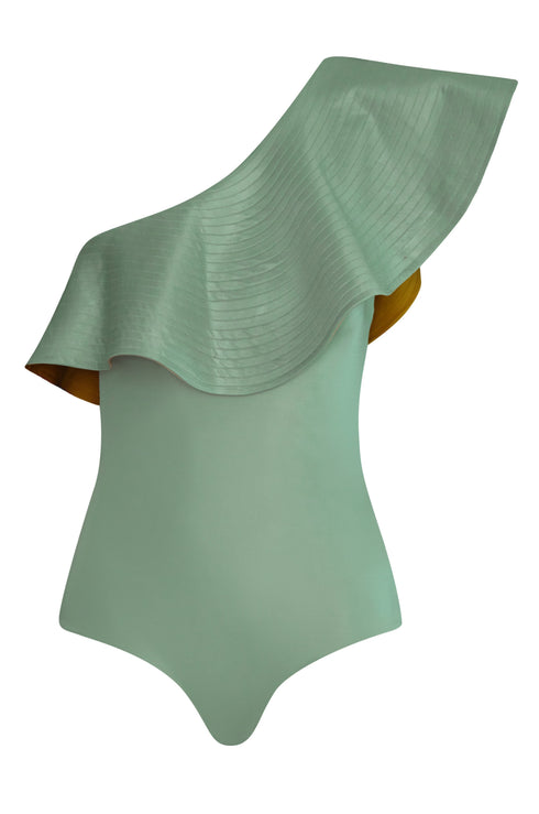 Tucan One Piece / Yellow & Metallic Mint