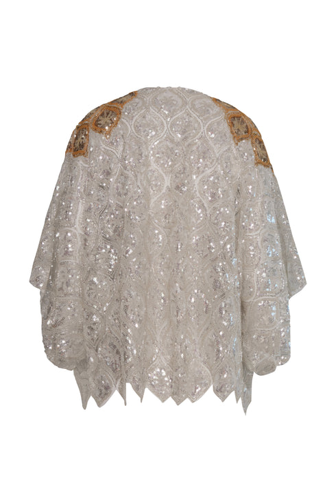 La Santamaria Palms Sequined Mini Coat / Silver & Gold