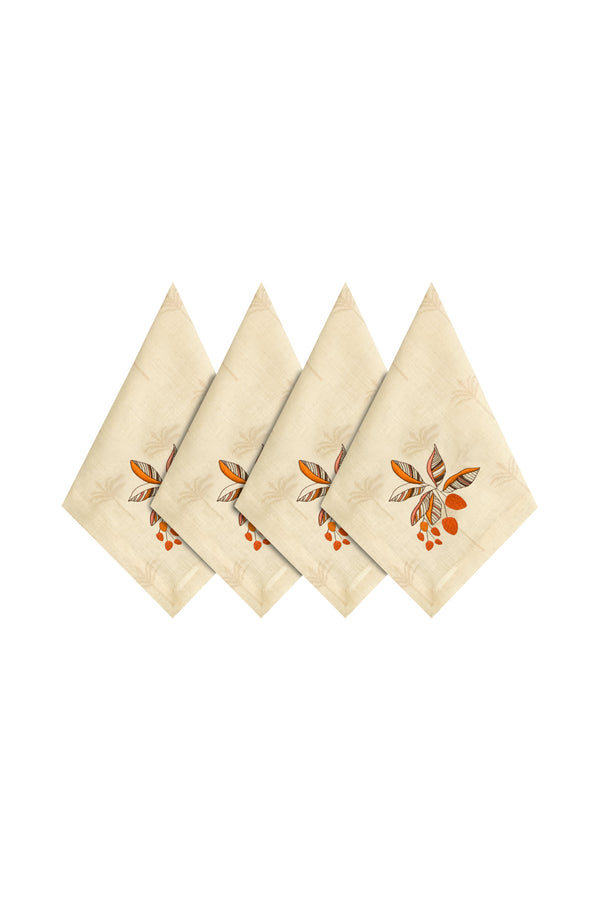 Chontaduros Linen Napkins / Ivory & Terra - Set of 4
