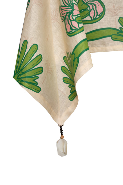 Embroidered Linen Tablecloth / Lirios Midi