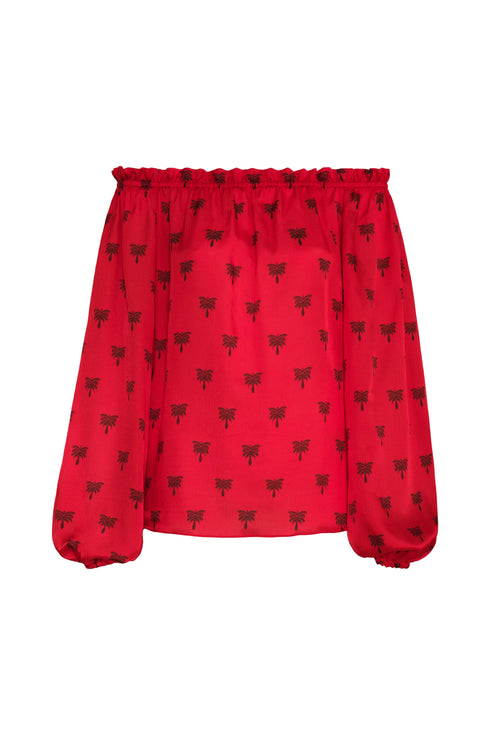 Astrid Martellato Silk Blouse / Red Polka Palms