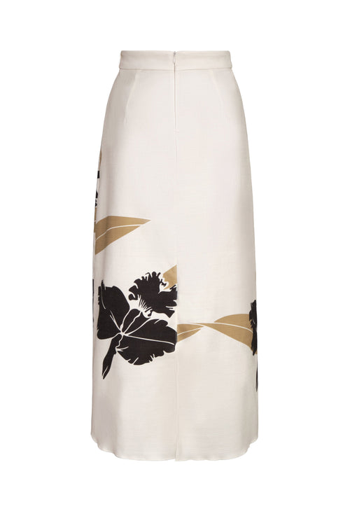 El Carmen Cotton Midi Skirt / Black Orchids