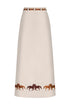 El Carmen Embroidered canvas Midi Skirt / Ivory