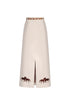 El Carmen Embroidered canvas Midi Skirt / Ivory