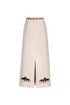 El Carmen Embroidered canvas Midi Skirt / Ivory