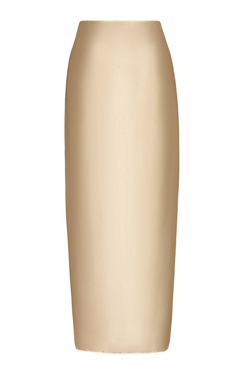 Mapara Satin Silk Skirt / Butter Reptile