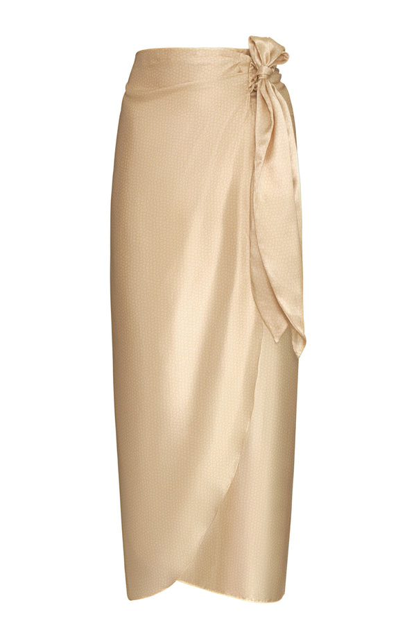 Mapara Satin Silk Skirt / Butter Reptile