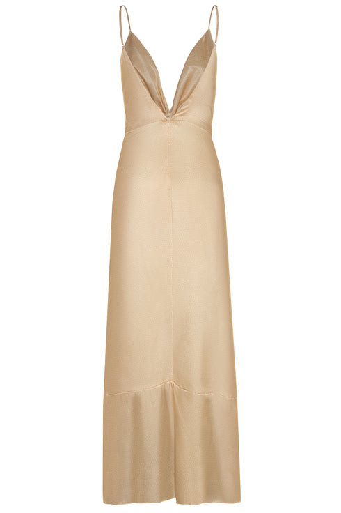 Sabina Satin Silk Midi Dress / Butter Reptile
