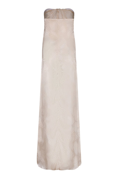 Cayetana Silk Jacquard Maxi Dress / Ivory Rainforest
