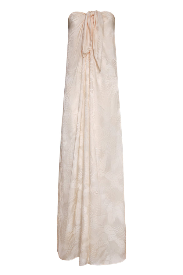Cayetana Silk Jacquard Maxi Dress / Ivory Rainforest
