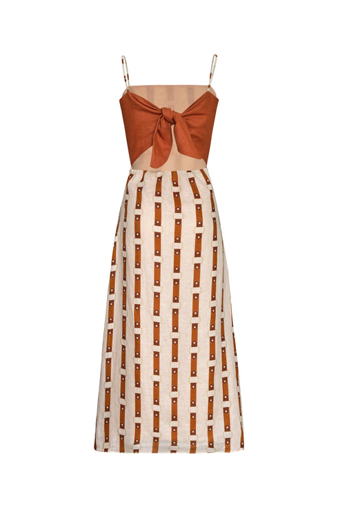 Nativa Linen Midi Dress / Horse Reins