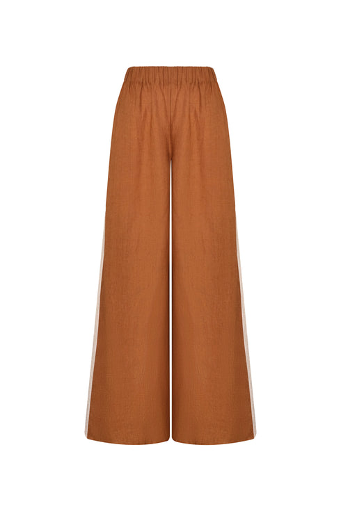 San Antonio Linen Pants / Brown & Ivory