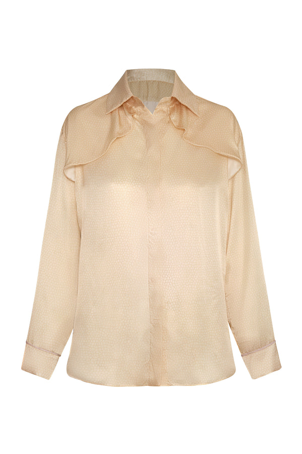 Andalucía Satin Silk Shirt / Butter Reptile