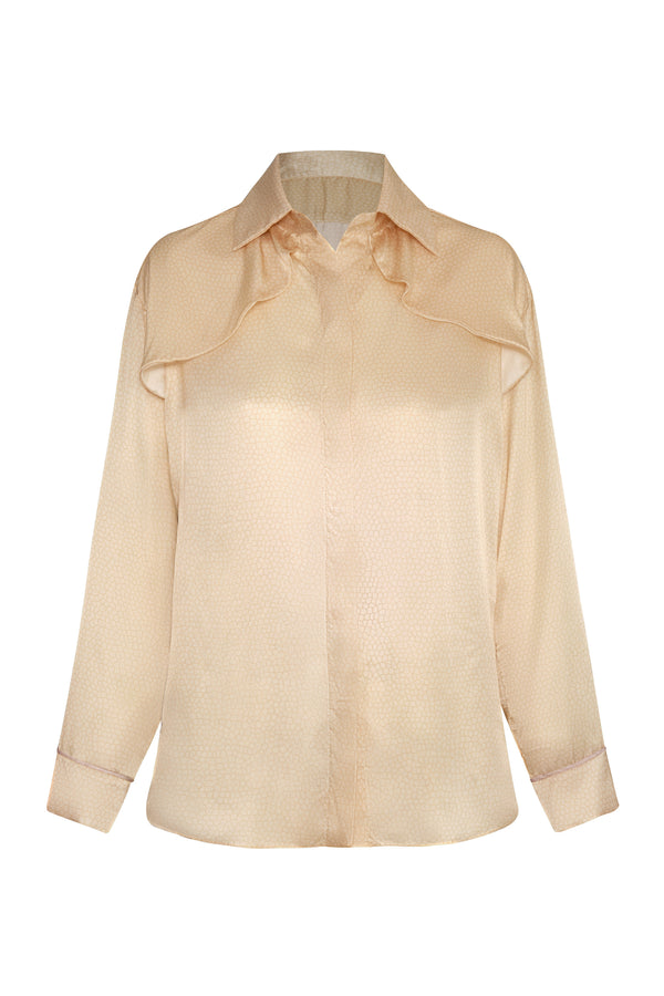 Andalucía Satin Silk Shirt / Butter Reptile