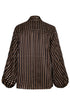 Simonetta Satin Silk Shirt / Black & Ivory Seeds