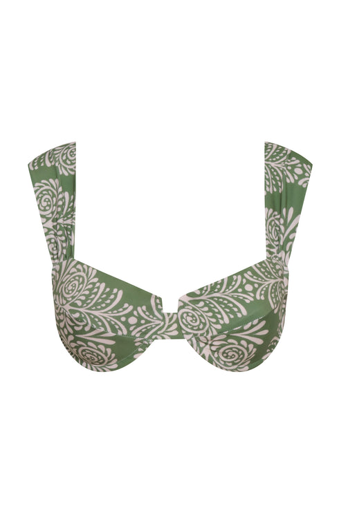 Sabina Top / Green Arabesque