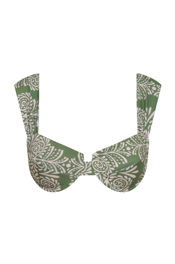 Sabina Top / Green Arabesque