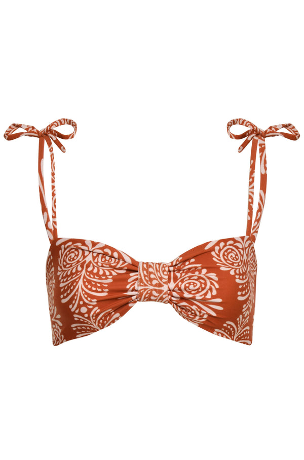 San Miguel Top / Red Arabesque - Orange Stripes